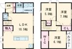 フェイスの賃貸 小黒田町 B棟の間取り画像