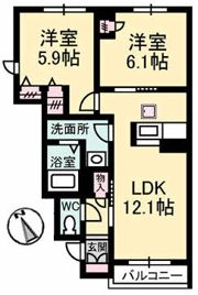 シャーメゾン イズ スクエアー エクセルの間取り画像