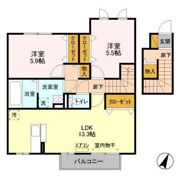 イーズフィールド Bの間取り画像