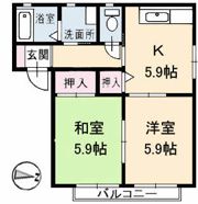 オータムK B棟の間取り画像