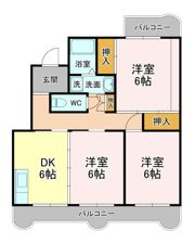 グランヴェール伏見Ⅰの間取り画像