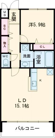 ラトゥール代官町WESTの間取り画像