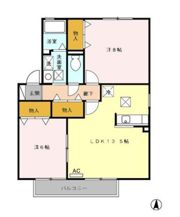 ル・クレールやつえ A棟の間取り画像
