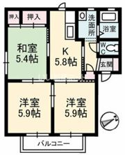 ツインマークウエスト B棟の間取り画像