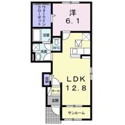 クラール綾川Bの間取り画像