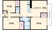 WISH栗生壱番館の間取り画像