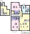 プラティーク長尾の間取り画像