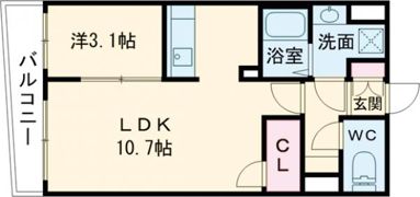 Erde三萩野の間取り画像