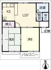 ゴールドハイツAの間取り画像