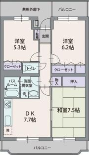 ソレアード京塚原の間取り画像