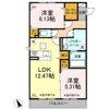 エリタージュ朝倉 Northの間取り画像