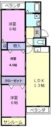 大谷ヒルズ Bの間取り画像