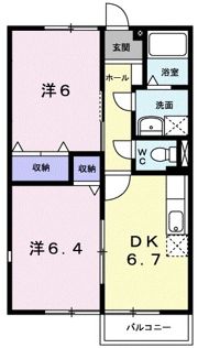 シャトーレインボーAの間取り画像