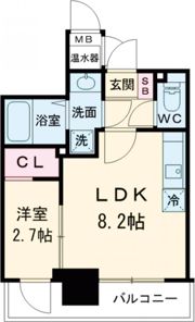 アドバンス三宮ラシュレの間取り画像