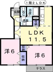 メロディーハイム横入川 Bの間取り画像