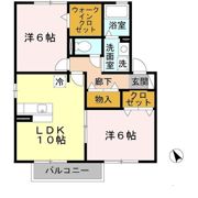 グリーンゲイブルズ B棟の間取り画像