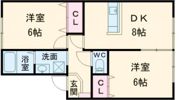 クレッシェンド黒崎公園横B棟の間取り画像