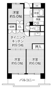 ビレッジハウス高美が丘タワー1号棟の間取り画像
