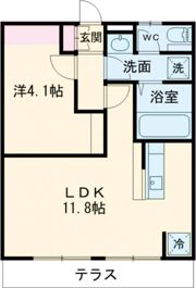 三蔵子ハイツBの間取り画像