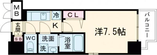 レジュールアッシュ神戸元町の間取り画像