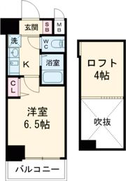 エステムコート神戸県庁前Ⅲフィエルテの間取り画像