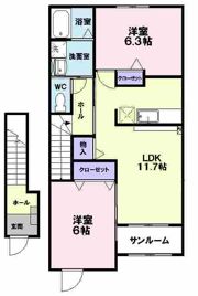 グランド ソレーユ Bの間取り画像