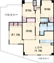 グランコート富雄の間取り画像