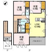 クレール・パル Bの間取り画像