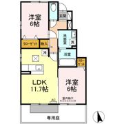 カーサ城北 B棟の間取り画像