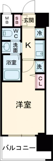 エステムコート神戸ハーバーランド前Ⅶレーベルの間取り画像