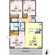 Lavie belle(ラヴィ ベール) A棟の間取り画像