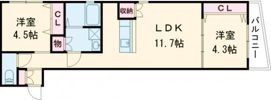 ブロンテ東加古川の間取り画像