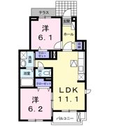 ヴェーク フルス Bの間取り画像