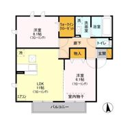 ラフレ仲道 Fの間取り画像