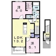 レジデンスせど川Bの間取り画像