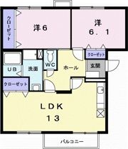 ニューエルディム小山Aの間取り画像