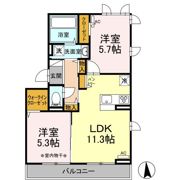 Dーroom Dearcourt 幸町 ⅠⅡの間取り画像