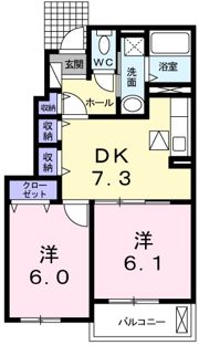 シャン・ヴェール Ⅰ番館の間取り画像