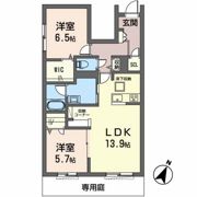 オカバ姫路岡町シャーメゾンBの間取り画像