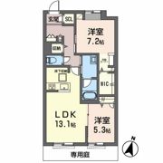 オカバ姫路岡町シャーメゾンBの間取り画像