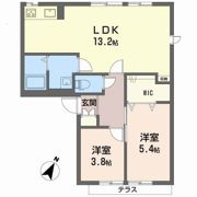 フレグランスタウン大槻 Dの間取り画像