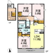 La・famille A棟の間取り画像