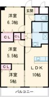 ルネスグラードⅡの間取り画像