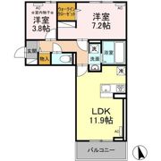 bliss長尾 壱番館の間取り画像