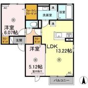 D-room桜 Ⅱ棟の間取り画像