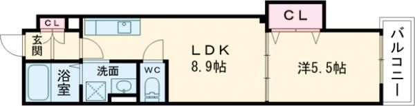 クリエオーレ中茶屋の間取り画像