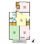 フラワーハイツ栗原 Aの間取り画像