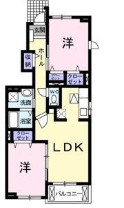 プラシード ツバサ Ⅱの間取り画像
