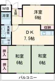 サンハイツ小郡の間取り画像