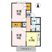 コーポ下河原 Bの間取り画像